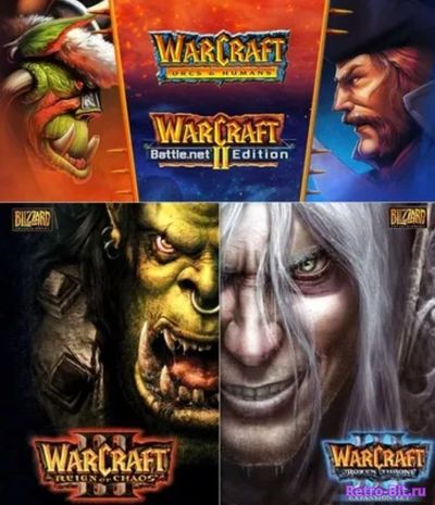 Обложка из WarCraft Trilogy (WarCraft: Orcs and Humans / WarCraft 2: Battle.net Edition / WarCraft 3: Reign of Chaos / The Frozen Throne)