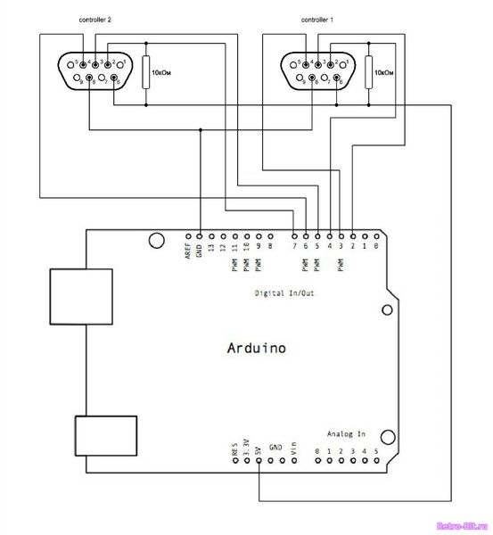 Распиновка контроллера, джойстика Subor, Liko