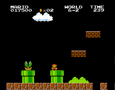 «Звезда неуязвимости» в мире 6-2 в игре «Super Mario bros.» на Денди