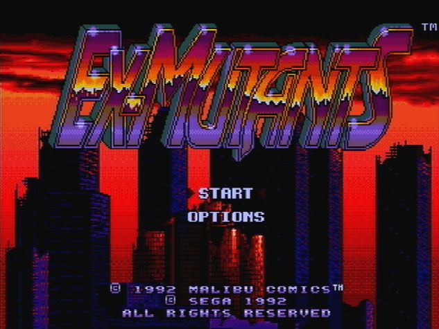 Титульный экран из игры Ex-Mutants / Экс-Мутанты