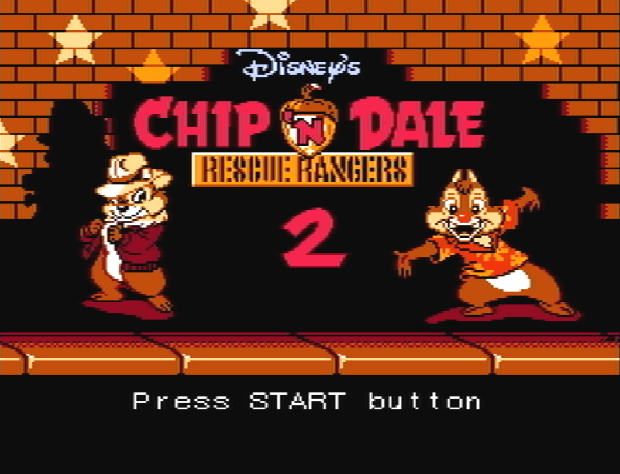 Титульный экран из игры Chip 'n Dale Rescue Rangers 2 / Чип и Дейл Отважные Спасатели 2