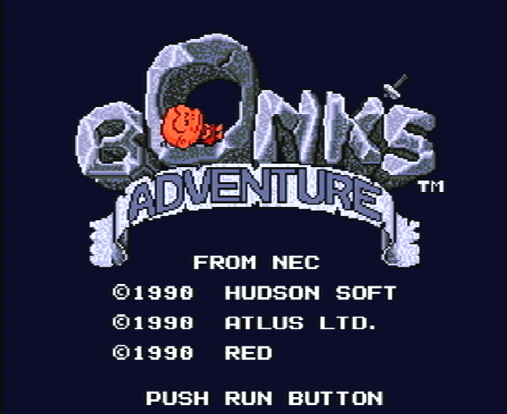 Титульный экран из игры Bonk's Adventure  / Приключение Бонка