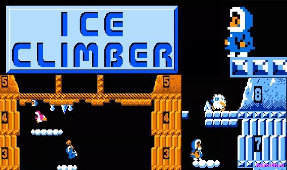 Фрагмент #4 из игры Ice Climber / Айс Клаймбер (Альпинист Льдов)