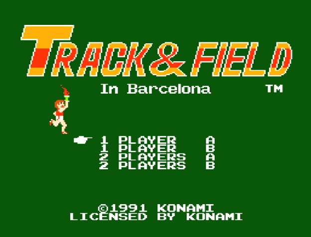 Титульный экран из игры Track & Field in Barcelona / Трек н Филд в Барселоне (Олимпиада)