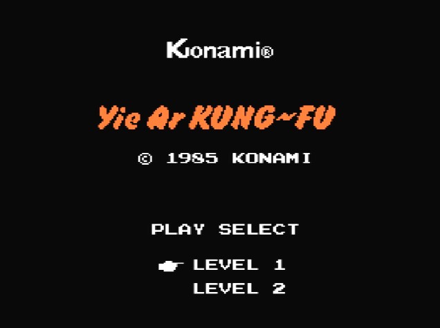 Титульный экран из игры Yie Ar Kung-Fu / Кунг-Фу
