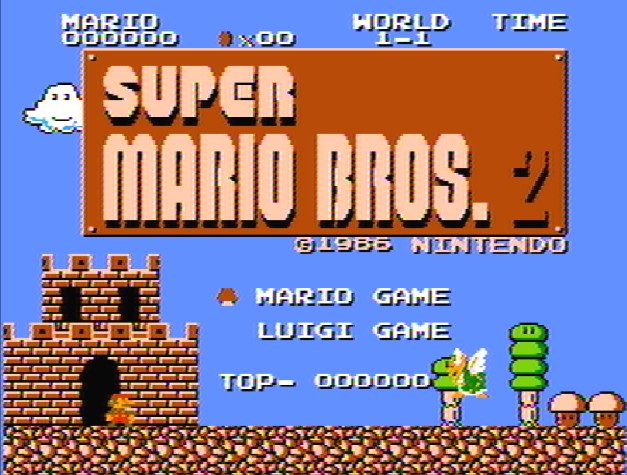 Титульный экран из игры Super Mario Bros.: The Lost Levels / Супер Марио Брос. Потерянные Уровни
