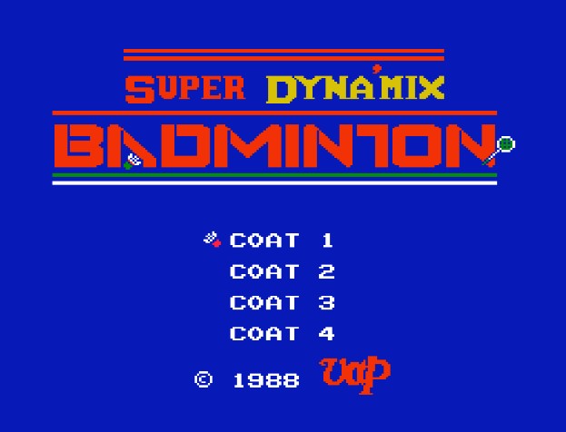 Титульный экран из игры Super Dyna'mix Badminton / Супер Дина'Микс Бадминтон
