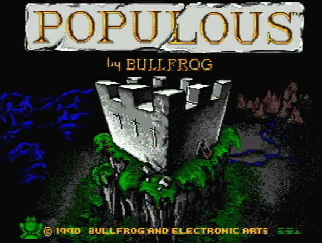 Титульный экран из игры Populous / Популоус