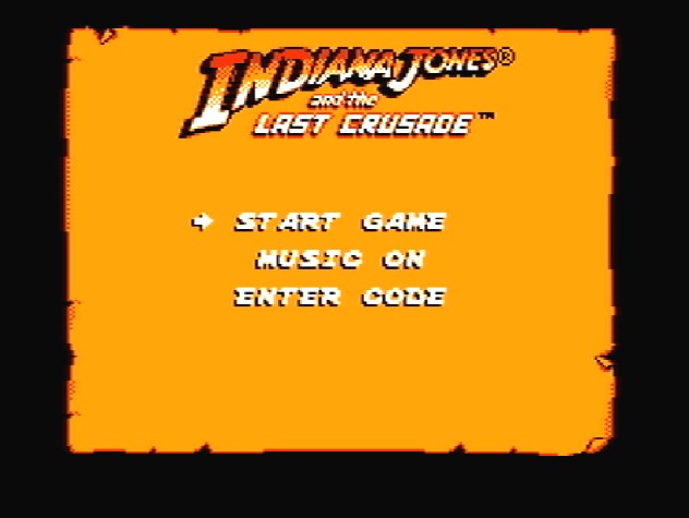 Титульный экран из игры Indiana Jones and the Last Crusade / Индиана Джонс и Последний Крестовый поход