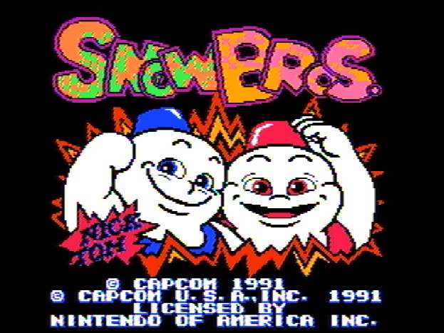 Титульный экран из игры Snow Bros. / Сноу Брос (Снежные Братья)