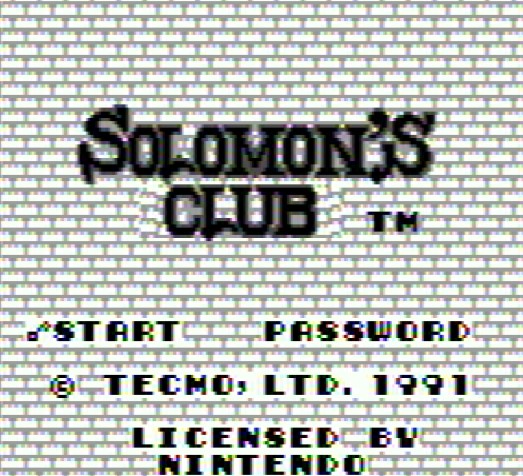 Титульный экран из игры Solomon's Club