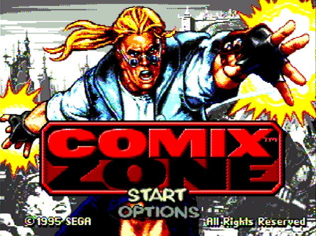 Титульный экран из игры Comix Zone / Зона Комиксов
