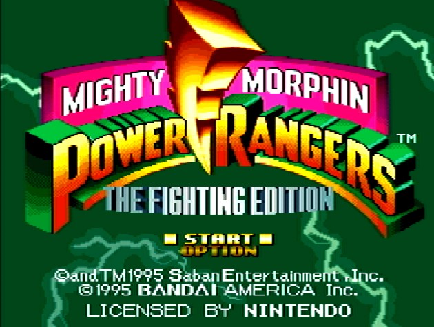 Титульный экран из игры Mighty Morphin Power Rangers: The Fighting Edition / Майти Морфин Пауэр Рэйнджерс: Файтинг Эдишн