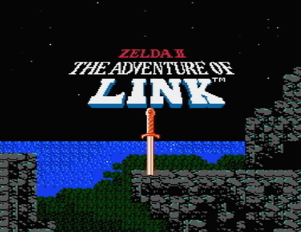Титульный экран из игры Zelda II: The Adventure of Link / Зельда 2: Приключения Линка