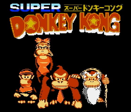 Титульный экран из игры Super Donkey Kong / Супер Донки Конг