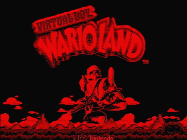 Титульный экран из игры Virtual Boy Wario Land / Виртуал Бой Варио Ленд