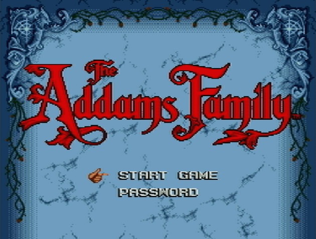 Титульный экран из игры Addams Family 'the / Семейка Аддамс