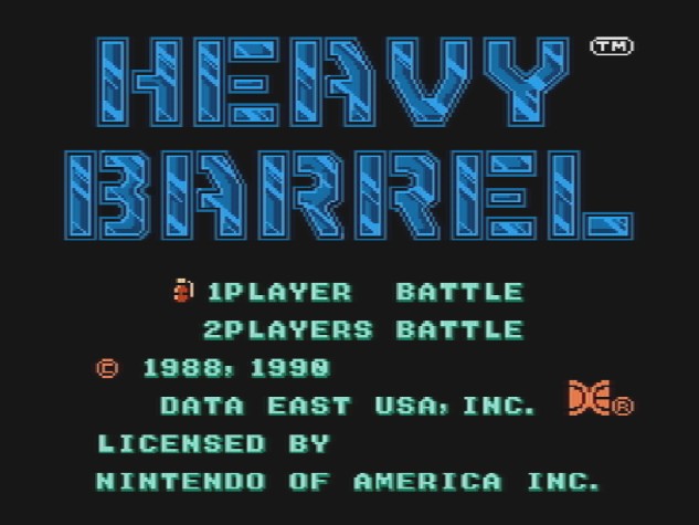 Титульный экран из игры Heavy Barrel / Хэви Баррел