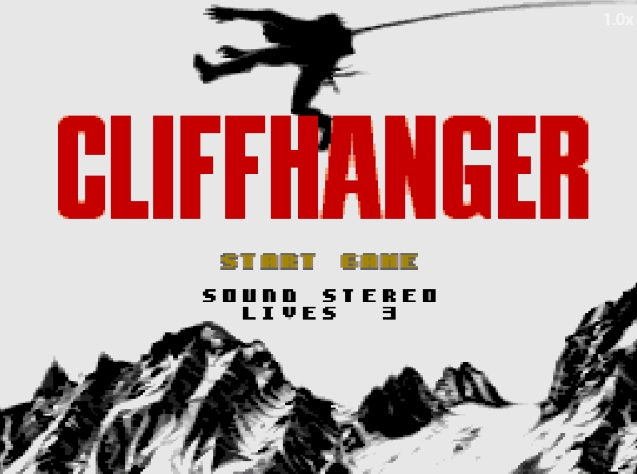 Титульный экран из игры Cliffhanger / Клиффхангер (Скалолаз)