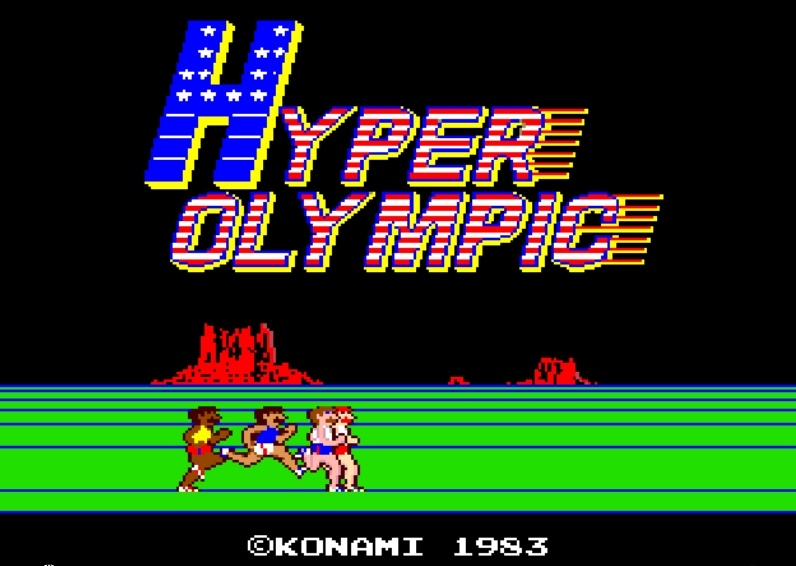 Титульный экран из игры Hyper Olympic / Track & Field