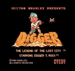 Титульный экран из игры Digger T. Rock - The Legend of the Lost City