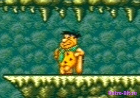 Фрагмент из Фейлы в игре the Flintstones (1993) 1: Лечу за телегой. 2: Отскочил от телеги.