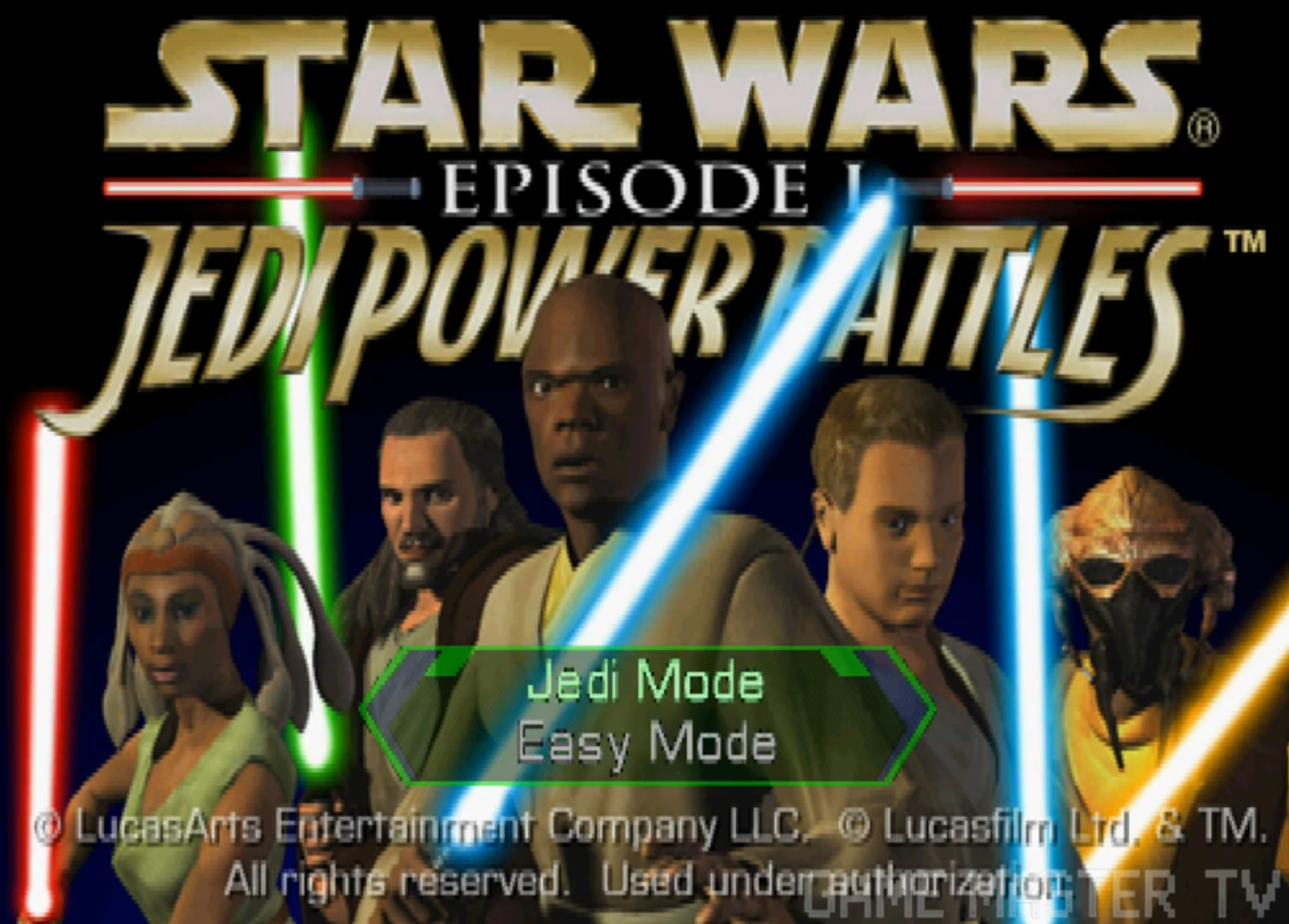 Титульный экран из игры Star Wars Episode I: Jedi Power Battles / Стар Варс Эпизод 1: Джедай Пауэр Батлс